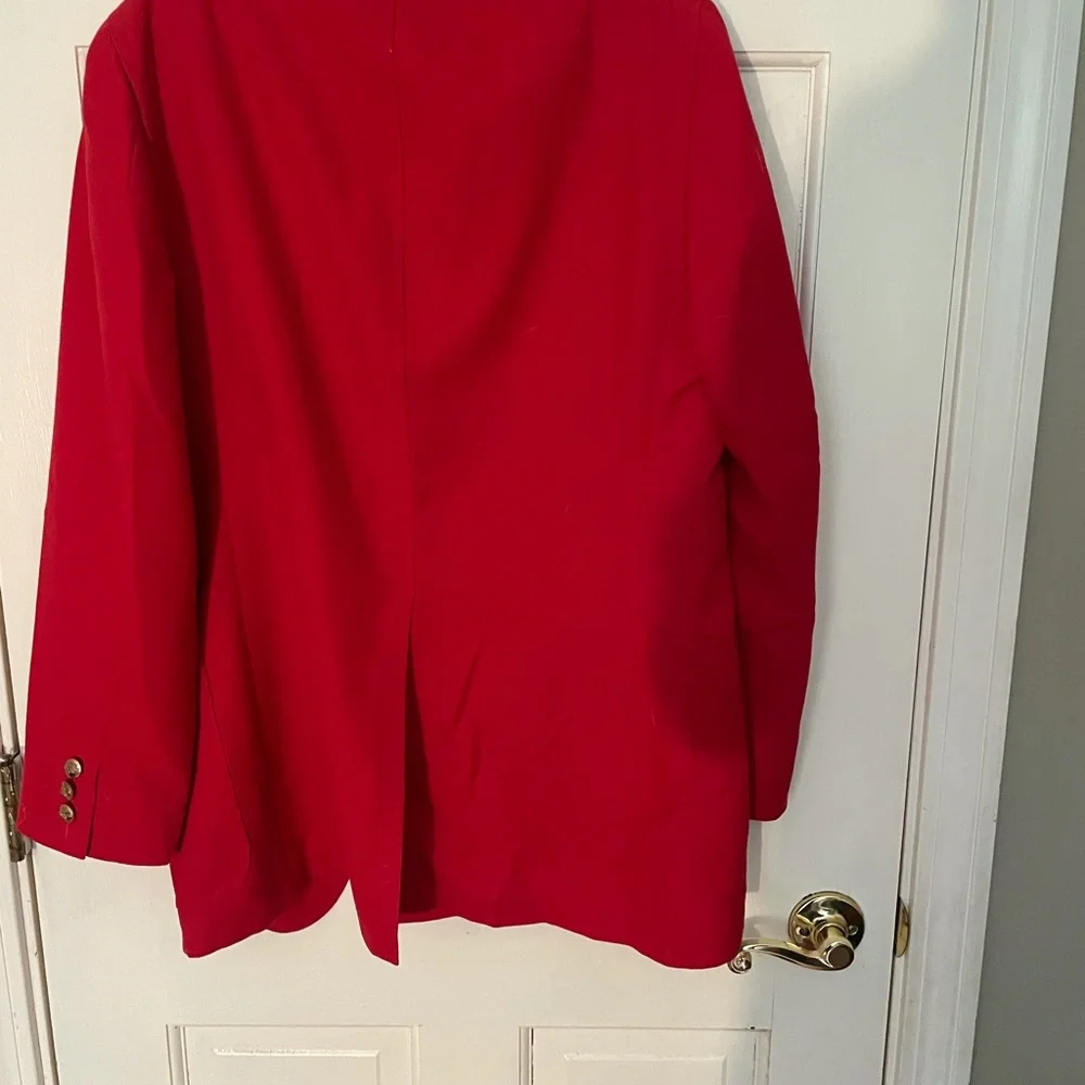 Lacoste vintage vibrant red twill  blazer.  No size or fabric content. Gorgeous. - Picture 10 of 14